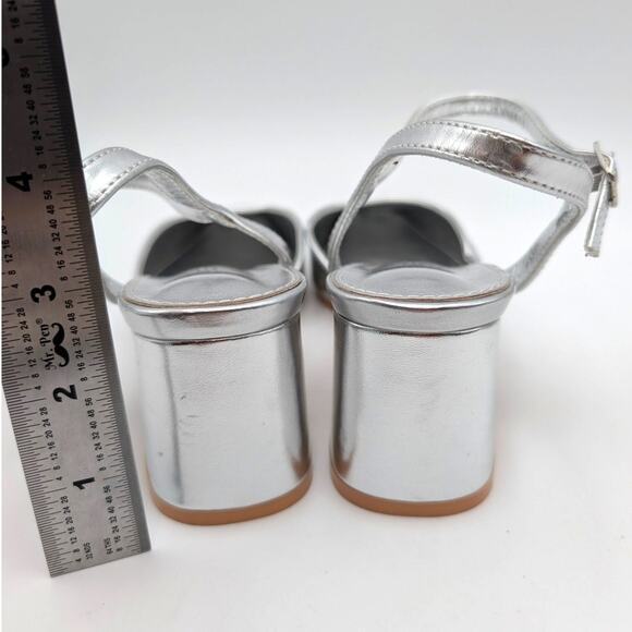 Berness Georgia Heel Pump Adjustable Ankle Strap Women's Silver Size US6.5 EU37 - Picture 5 of 13